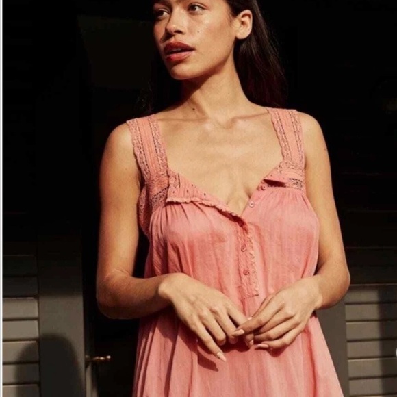 Doen Seville Nightgown in Summer Mirage Coral Midi Dress - Picture 10 of 11